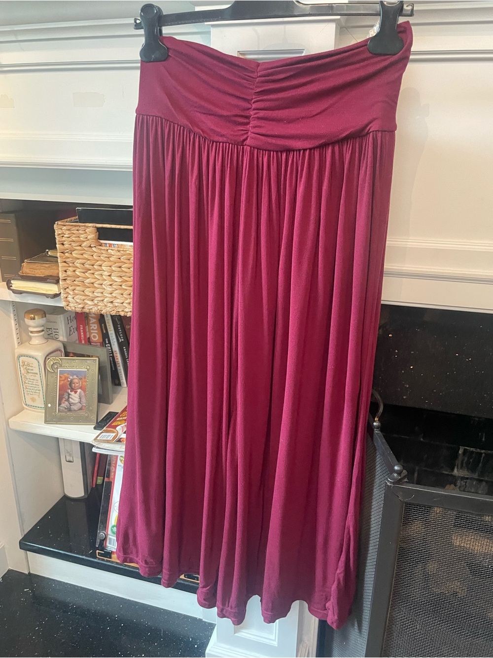 Women's Rushing Waist Maxi Skirt in Wine. Bundle Me!